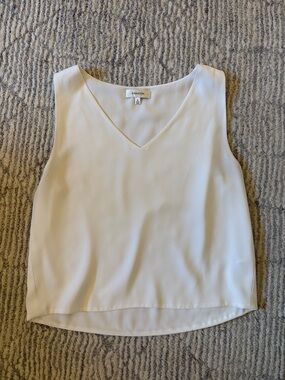 Babaton Cream V-Neck Silk-Blend Tank